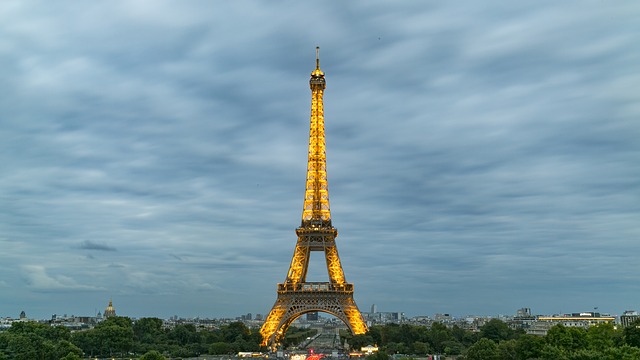 eiffel tower, night view, paris
